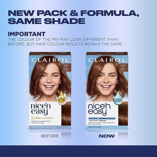 Clairol Nice'N Easy Crème Permanent Hair Dye 6W Light Mocha Brown