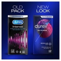 Durex Intense Condoms Ribbed & Dotted Regular Fit 12s