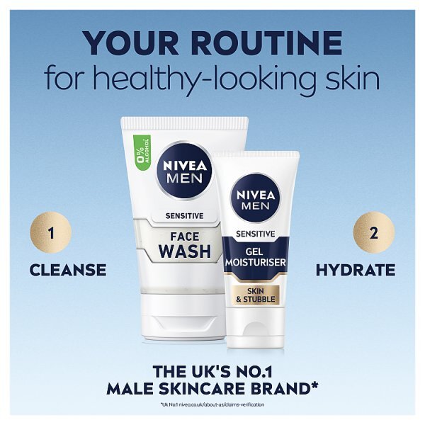 Nivea Men Sensitive Skin & Stubble Gel Moisturiser 50Ml