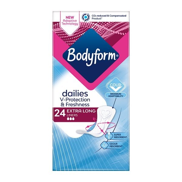 Bodyform Dailies Extra Long Panty Liners 24 pack