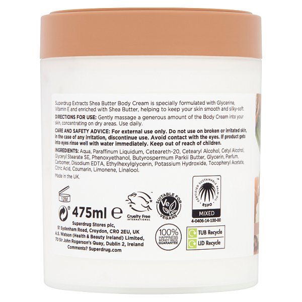 Superdrug Extracts Shea Butter Body Cream 475ml