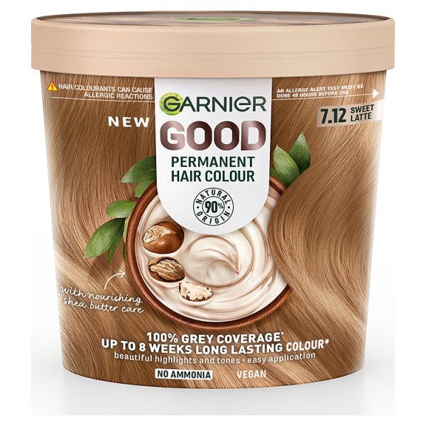 Garnier GOOD Permanent Hair Dye Sweet Latte 7.12