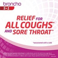 Broncho 5 in 1 multi-symptom action cough syrup 200ml