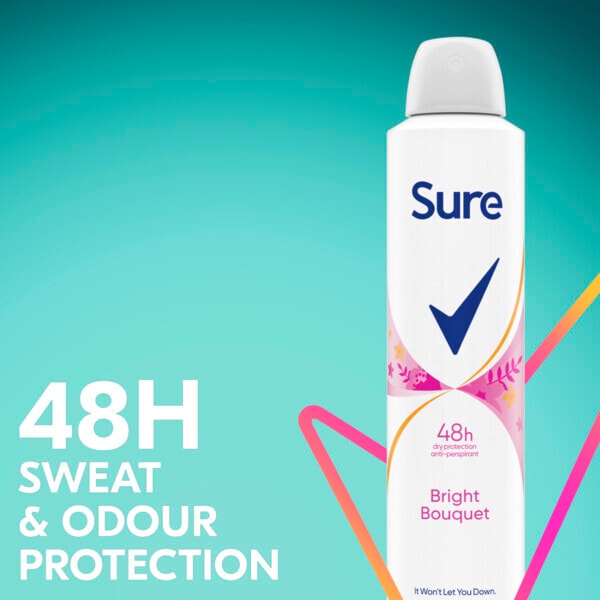 Sure bright bouquet Anti-perspirant Aerosol deodorant 250ml