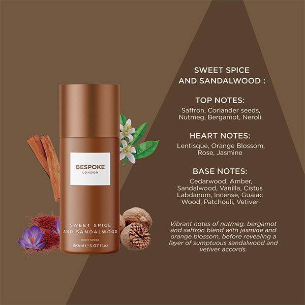 Bespoke Sweet Spice & Sandalwood Body Spray 150ml