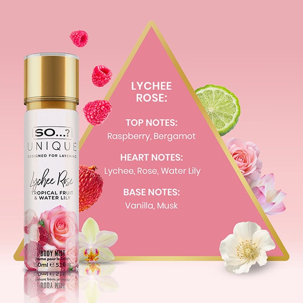 So&? Unique Lychee Rose Body Mist 150Ml