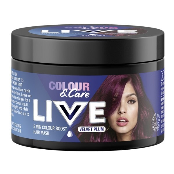 LIVE Colour & Care 5 Min Colour Hair Mask Velvet Plum 150ml