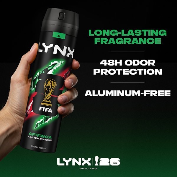 Lynx Africa Aerosol Body Spray 250 ml Fifa World cup Limited Edition