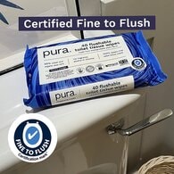 Pura Premium Flushable Moist Toilet Tissue Wipes, 40 Wipes