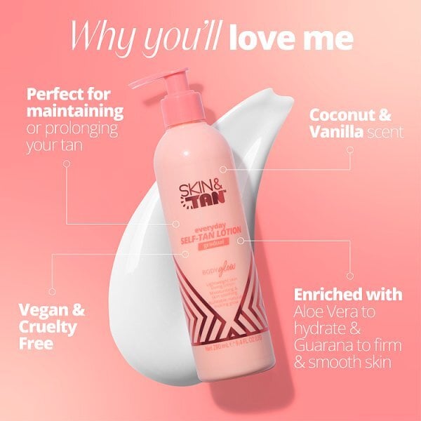 SKIN TAN GLOW GRADUAL BLUSH MED 280ML