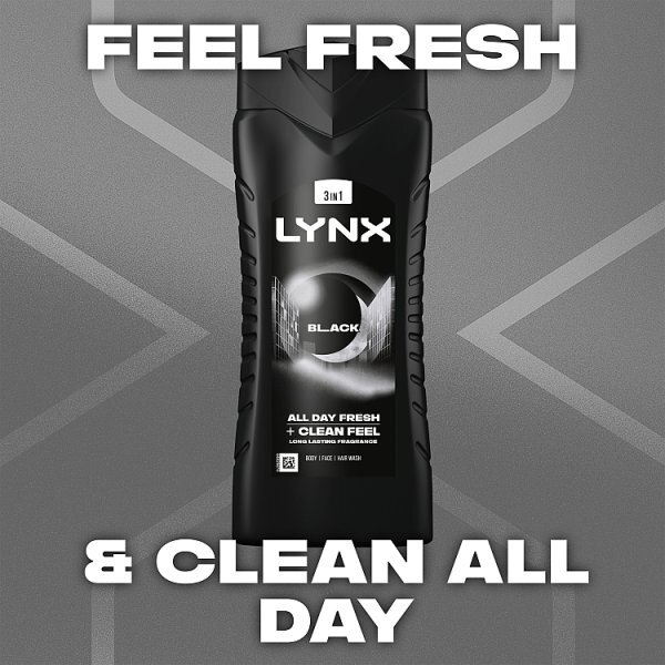 Lynx 3-in-1 Body Wash Shower Gel Black 500ml