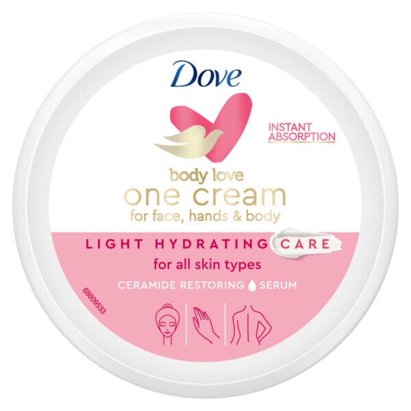 Dove One Cream For Face Hands & Body Light Hydration 250ml