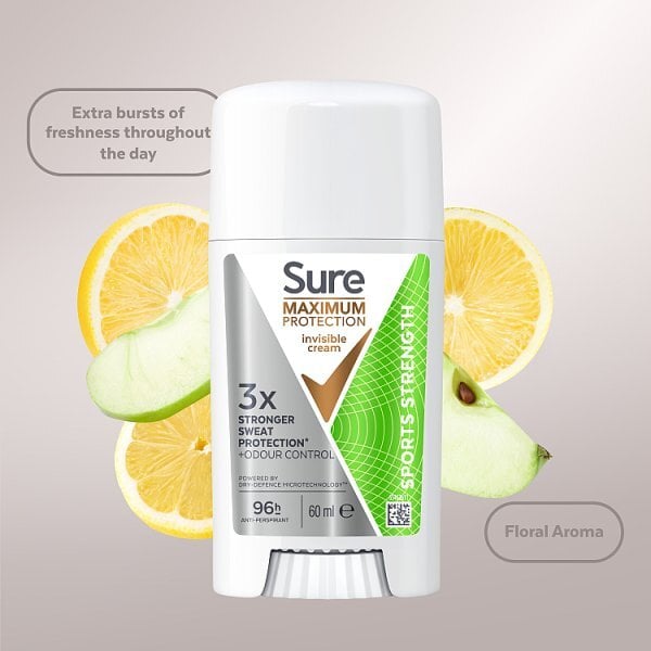 Sure for Women Maximum Protection Deodorant Cream Stick Sport Strength Anti-perspirant 60ml