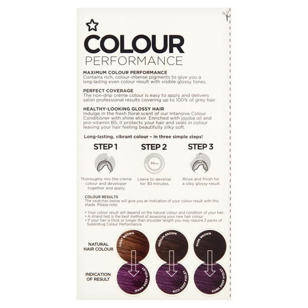 Superdrug Performance Permanent Hair Dye Very Violet 5.66
