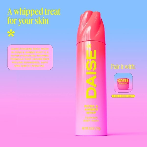 Daise Foaming Body Wash Xoxo Rose & Amber 265 Ml