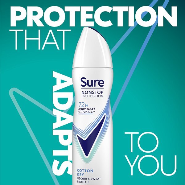 Sure Nonstop Protection Cotton Dry Anti-Perspirant Aerosol 150 ml