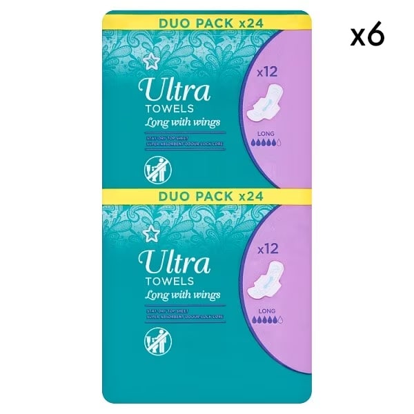 Superdrug Long Ultra Towels with wings x144