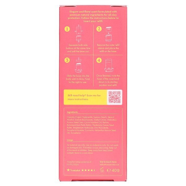 Wild Pink Case & Cherry Blossom Deodorant Refill 40g