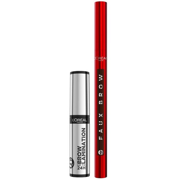 L'Oreal Paris Brow Lamination Faux Brow Duo Dark Brunette