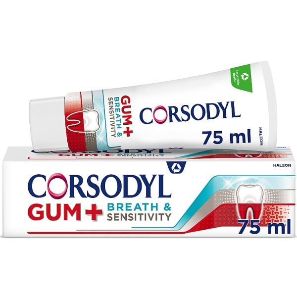 Corsodyl Gum+ Breath & Sensitivity Toothpaste 75Ml