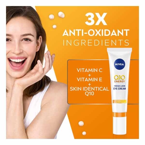 NIVEA Q10 Energy Fresh Look Eye Cream with Vitamin C 15ml Skin