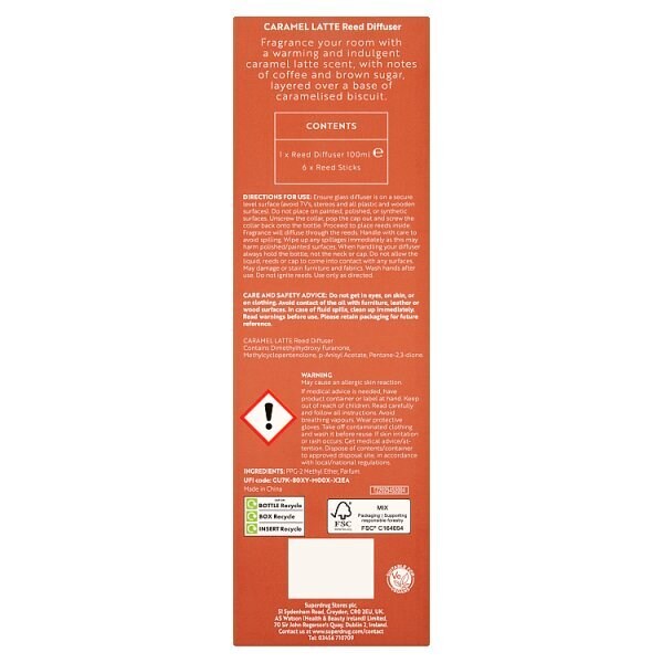 Superdrug Home Caramel Latte Reed Diffuser 100ml