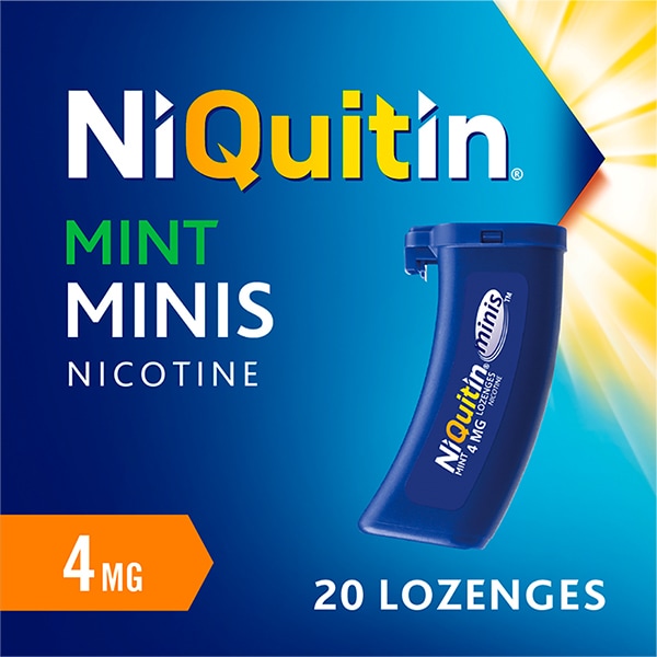NiQuitin Minis Mint 4mg, 20 Lozenges- Quit Smoking Aid