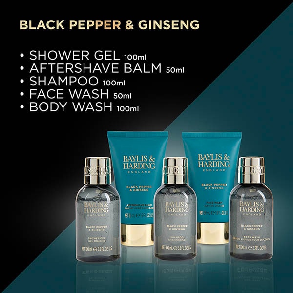 Baylis & Harding For Him Black Pepper & Ginseng 5 Piece Set