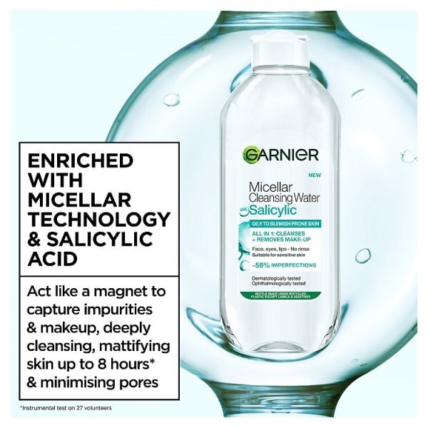 Garnier Micellar Salicylic Cleansing Water Blemish Prone Skin 400ml