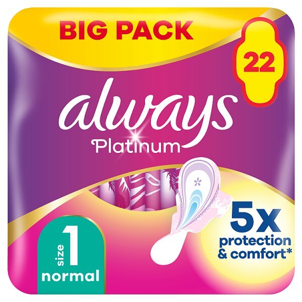 Always Platinum Normal Winged (Size 1) Value Pack 22Ctx4