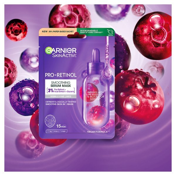 Garnier Pro Retinol Smoothing Serum Sheet Mask for Renewed Skin