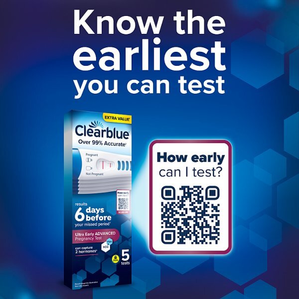 Clearblue Visual Early Advanced Stick Pregnancy 5Ct Csx12