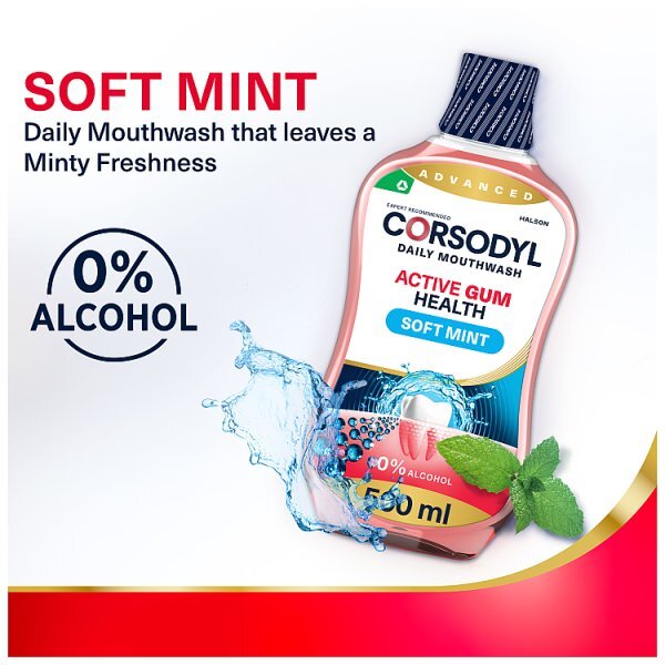Corsodyl Active Gum Health Mouthwash 500Ml