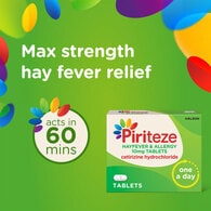 Piriteze Antihistamine Allergy Relief Tablets Cetirizine 30s