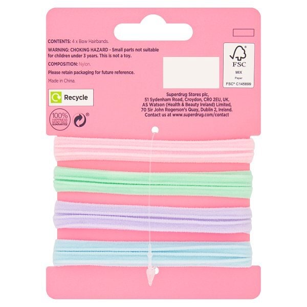 Superdrug Fantasy Cloth Bow Hairbands