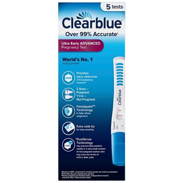 Clearblue Visual Early Advanced Stick Pregnancy 5Ct Csx12
