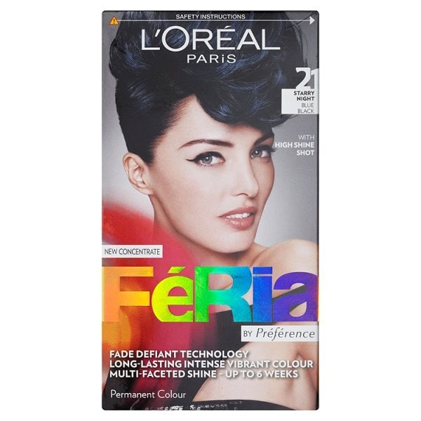 L'Oreal Paris Feria Hair Dye 21 Starry Night Blue Black