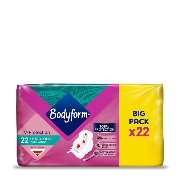 Bodyform Ultra Long Sanitary Towels Wings 22 pack