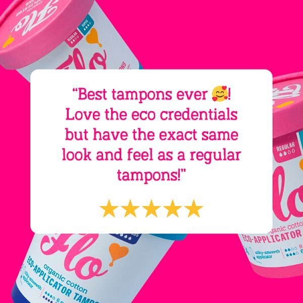 Flo Organic Cotton Applicator Tampons- 8 Regular + 6 Super