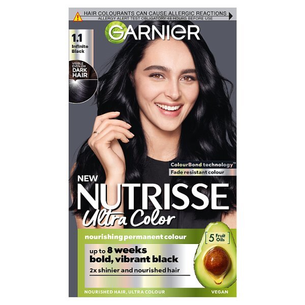 Garnier Nutrisse 1.1 Infinite Black Permanent Hair Dye