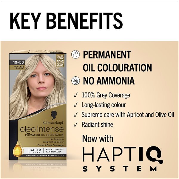 Schwarzkopf Oleo Intense 10-50 Light Ash Blonde Hair Dye