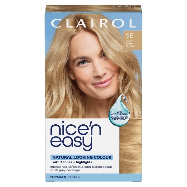 Clairol Nice'N Easy Crème Permanent Hair Dye 9B Light Beige Blonde