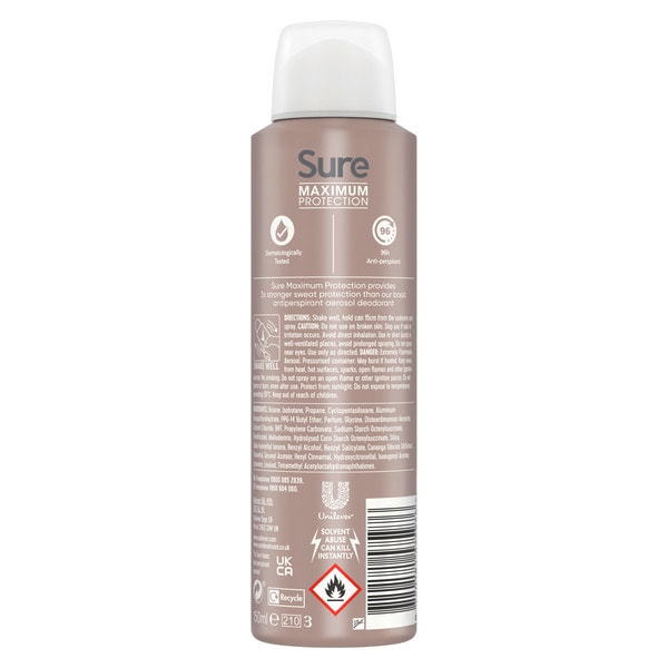 Sure Maximum Protection Invisible Anti-Perspirant Aerosol 150 ml