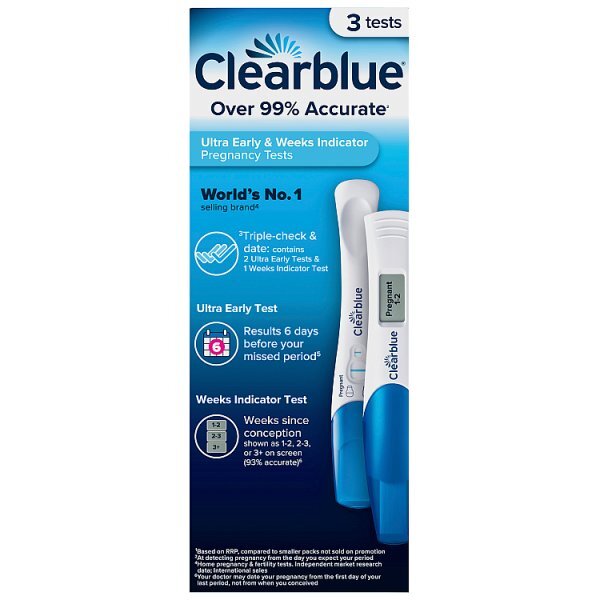 ClearBlue Triple Check&Date Pregnancy Tests 1Digital,2Visual