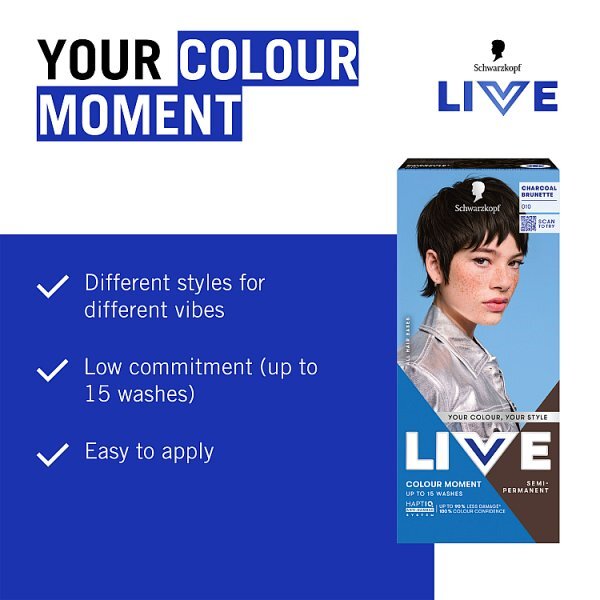 Schwarzkopf LIVE Charcoal Brunette Semi-Permanent Hair Dye