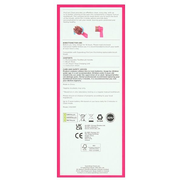 Pro Care Pink Infinity Electric Toothbrush