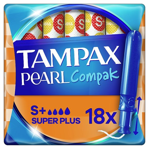 Tampax Compak Pearl Super Plus Applicator Tampons Single X18