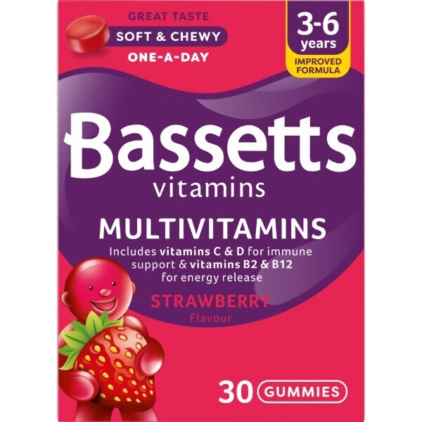 Bassetts Vitamins 3-6 Strawberry Multivitamins 30 Gummies