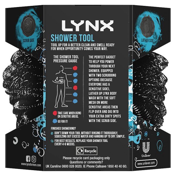 Lynx Manwasher 2-Sided Shower Tool 1 piece