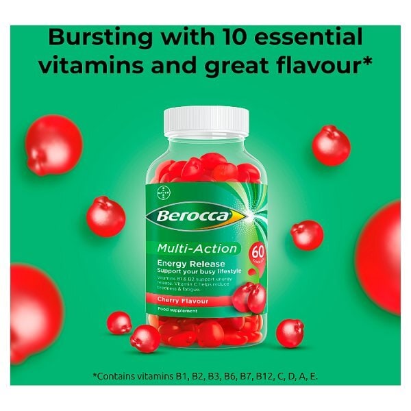 Berocca Multi-Action Cherry Flavour 60 Gummies